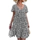 thumbnail image 1 of Vestido con dobladillo con volantes,Vestido con cuello en V y estampado floral Vestido floral diseñado para durar, 1 of 6