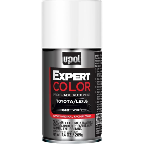U-POL Expert Color, For /Lexus 040, Automotive Spray Paint, Professional Grade, Long-Lasting, Easy-To-Use, White