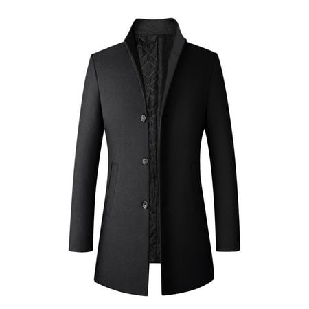 Dtydtpe 2024 Clearance Sales, Winter Coats for Men, Casual Single Woolen Coat Mid Length Coat Trench Coat Mens Long Sleeve Tops