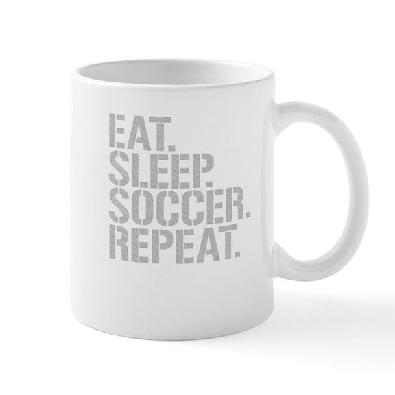 CafePress - Eat Sleep Soccer Repeat Mugs - 11 oz Ceramic Mug - Novelty Coffee Tea Cup