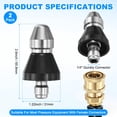 thumbnail image 3 of Uxcell 2PCS Pressure Washer Sewer Jetter Cleaning Nozzle with with 1/4" Quick Connector, 5000 PSI, for Water Pipe Sediment [Black], 3 of 6