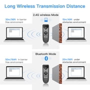 Eyoyo 1D 2D QR Code Barcode Scanner, Portable Mini Reader with 2.4G Wireless/Bluetooth/USB Wired ,Compatible with iPad, Phone, Android, Tablet PC