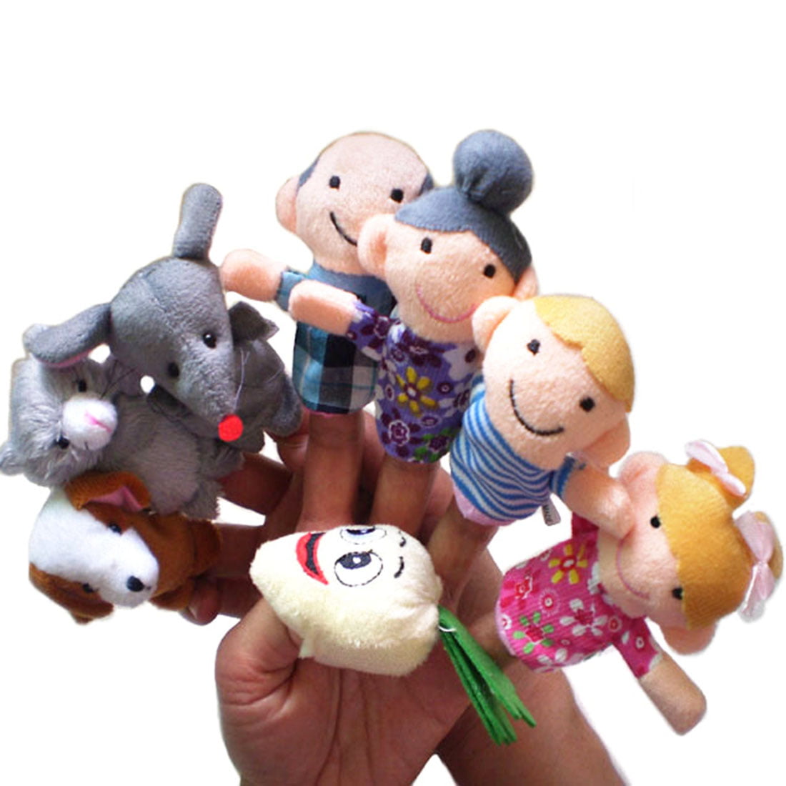8Pcs/set The Enormous Turnip Finger Puppets Educational Story Telling Toys Gifts 