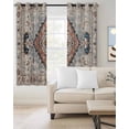 thumbnail image 2 of Traditional Tribes Blackout Curtains for Bedroom Living Room Darkening Curtains 84 Inch Length 2 Panels Set Boho Ethnic Tribal Floral Abstract Window Curtain Window Treatment Grommet Drapes 42"x84", 2 of 9