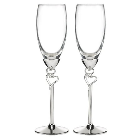 - Wedding Accessories Entwined Hearts Silver-Plated Champagne Flutes, Set of 2, Set of 2 champagne flutes perfect for a couples first married toast By Hortense B. Hewitt
