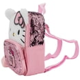 thumbnail image 4 of Hello Kitty 9” Micro Mini Backpack Purse Featuring 3D Ears & Bow, Sherpa & Sequin Material, & Pompom Dangle, Pink, 4 of 7