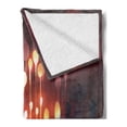 thumbnail image 2 of Fantasy Soft Flannel Fleece Throw Blanket, Night Scenery of Enchanted Forest with Trees and Man in Boat Graphic Style, Cozy Plush for Indoor and Outdoor Use, 50" x 70", Ruby and Yellow, by Ambesonne, 2 of 5