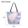 thumbnail image 5 of FORMRS Womens Canvas Tote Bag with Zipper Inner Pocket Shoulder Handbag, Purple Marble Pattern, 5 of 7