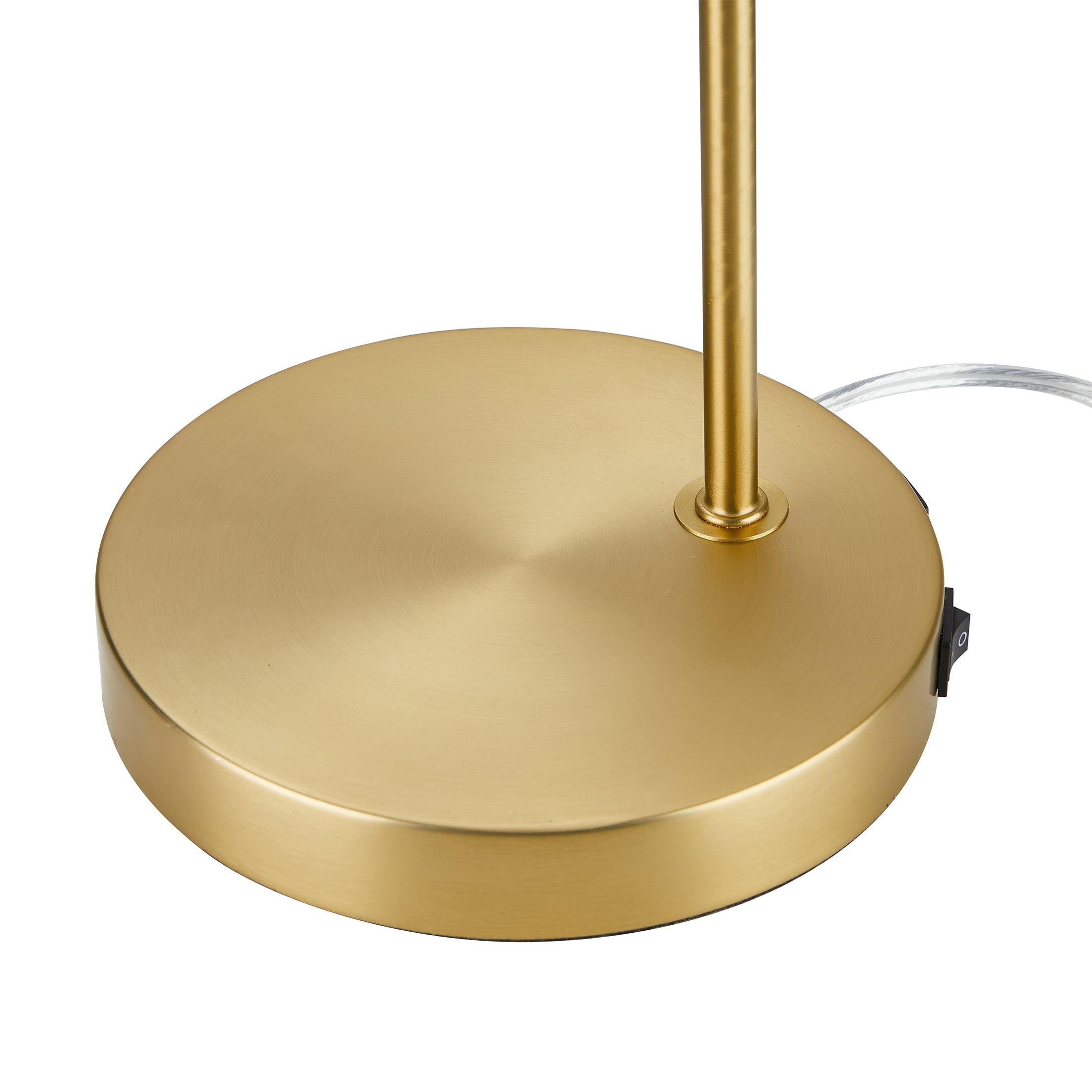 Better Homes & Gardens 17.5" Frosted Globe Desk Lamp with USB Ports, Brass