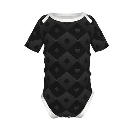 

Adobk Black Poker Print Baby Climbing Clothes Jumpsuit Rompers Classic Rompers Child Short sleeve Bodysuits-6 Months