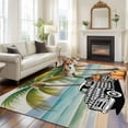 thumbnail image 3 of 5x8 Area Rugs for Living Room, Summer Palm Trees Non Slip Area Rugs for Kitchen Bedroom Entryway, Beach Fall Pumpkins Seaside Vintage Car Washable Carpet Runner Rug Floor Mats for Bedroom Home Decor, 3 of 9