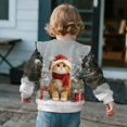 thumbnail image 5 of Xixirimido Cat Snow Christmas Theme Print Toddler Girls Casual Sweatshirt Long Sleeve Pullover with Ruffle Shoulder Graphic Crewneck Sweater for Fall & Winter, for 7-8Y, 5 of 7