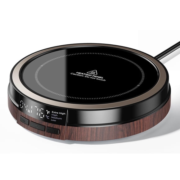 Calentador de tazas para café Bearwind 50 W con efecto madera y temporizador de 4 tiempos