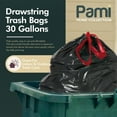 thumbnail image 5 of PAMI 30 Gallon Trash Bags, Plastic, Unscented, 35 Count - Tall Kitchen Garbage Bags with Drawstring, 2ft x2ft - Black, 5 of 5