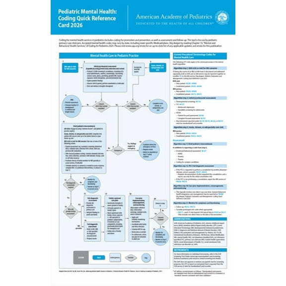 Pediatric Mental Health: Coding Quick Reference Card 2026, (Hardcover)