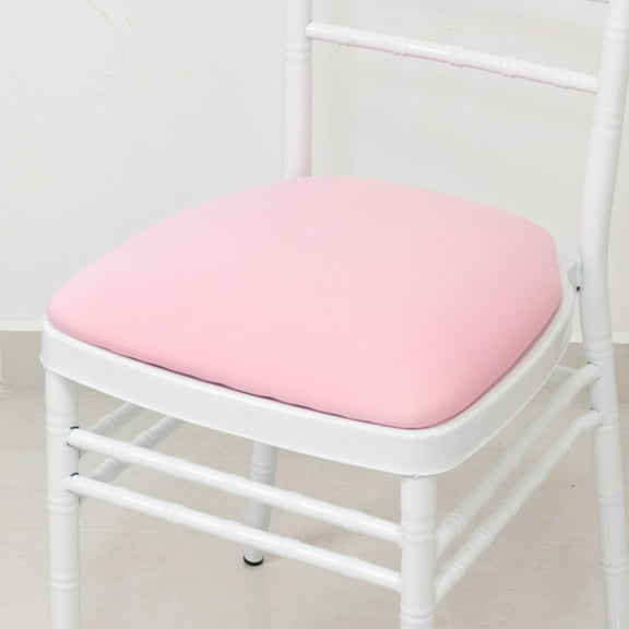 Efavormart 5 Pack Spandex Chiavari Chair Cushion Covers Pink - Washable Stretch Fitted Seat Pad Slipcovers for Dining Chairs
