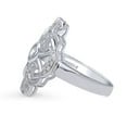thumbnail image 3 of BERRICLE Sterling Silver Flower Cubic Zirconia CZ Statement Vintage Inspired Art Deco Cocktail Fashion Ring for Women, Rhodium Plated Size 4, 3 of 9