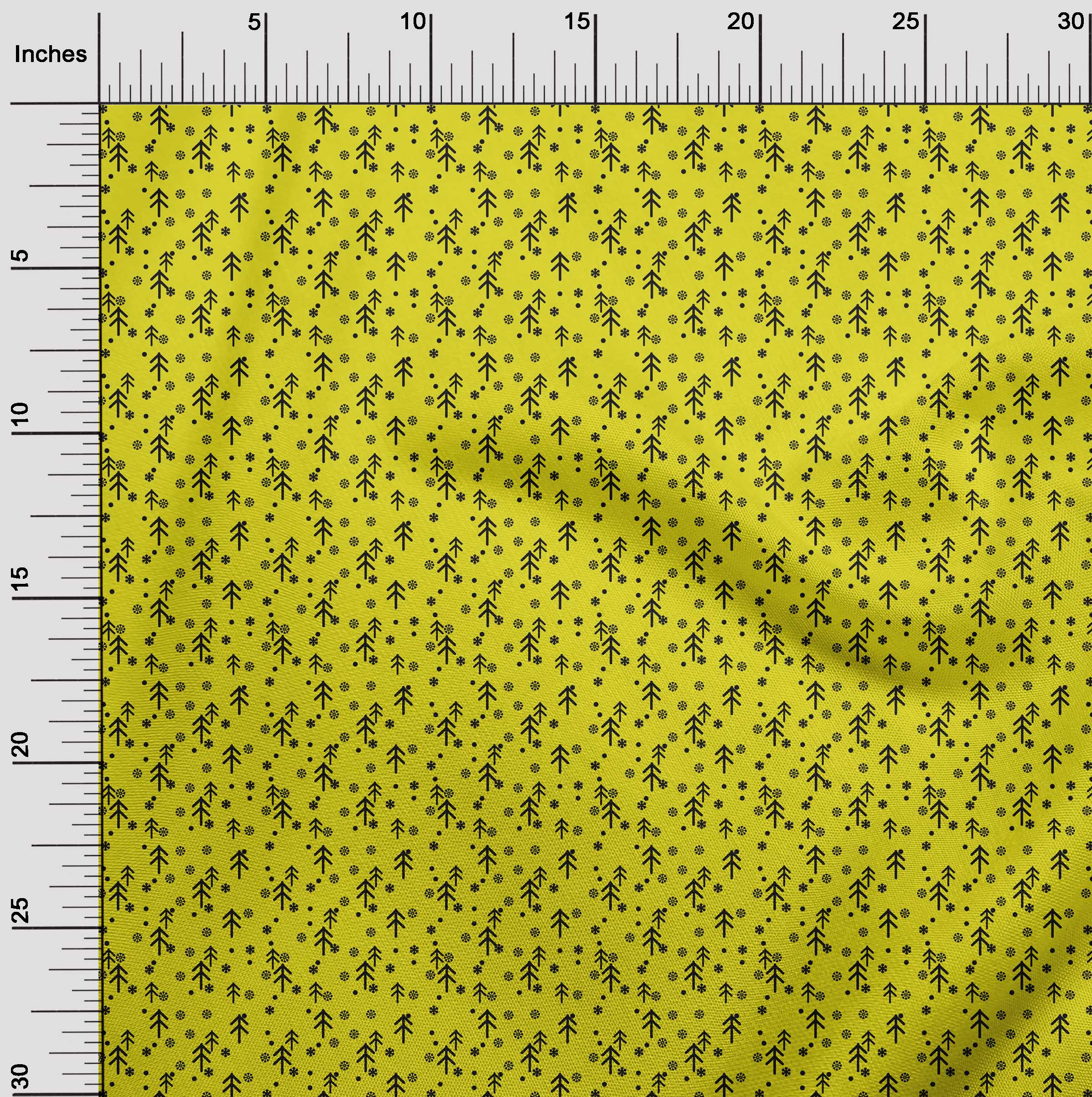 oneOone Cotton Jersey Yellow Fabric Merry Christmas Sewing Material Print Fabric By The Yard 58 Inch Wide-VNZ