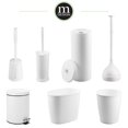 thumbnail image 3 of mDesign Small Plastic Bathroom Garbage Can - 1.6 Gallon - 2 Pack - White, 3 of 6