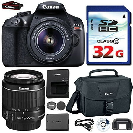 Canon EOS Rebel T6 DSLR 18mp WiFi Enabled + EF-S 18-55mm IS [Image Stabilizer] II Zoom Lens + Canon Professional Gadget Bag + Commander 32GB Class 10 Ultra High Speed Memory (Best Entry Level Professional Dslr)