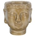 thumbnail image 1 of Zen Buddha Head Flower Basket Flower Holder Cement Succulent Planter Desktop Ornament, 1 of 3