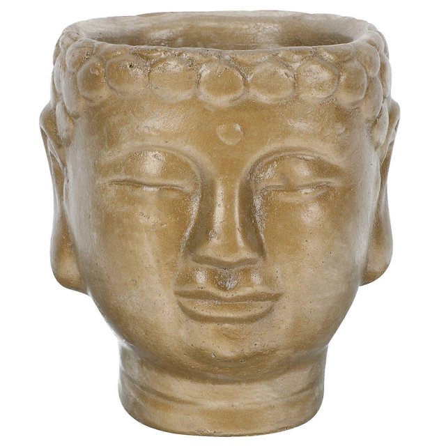 Zen Buddha Head Flower Basket Flower Holder Cement Succulent Planter Desktop Ornament