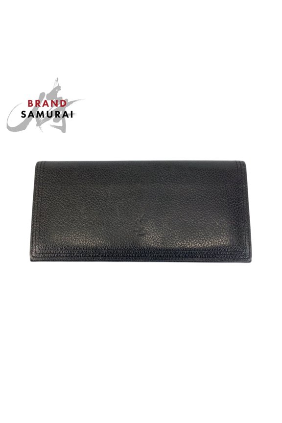 Pre-Owned Yves Saint Laurent Vintage YSL Black Leather Long Wallet for Men