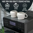 thumbnail image 3 of Bacimi Mini Ceramic Coffee Mugs Set of 6 / 3oz / 90ML - Small Drinking Cups with Handle - Dishwasher & Microwave Safe - Diner Style Modern Mugs for Coffee, Tea, Espresso, Cocoa, Milk & Latte - White, 3 of 7