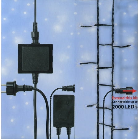 Christmas Light Controller LED's Connect 24V Starter Kit - Transformer, Controller and 4 Sets of Christmas Lights - Cool White ()