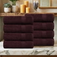 thumbnail image 2 of Ample Decor Hand Towels 100% Cotton for Bathroom 18X28inch -8pcs Brown, 2 of 6