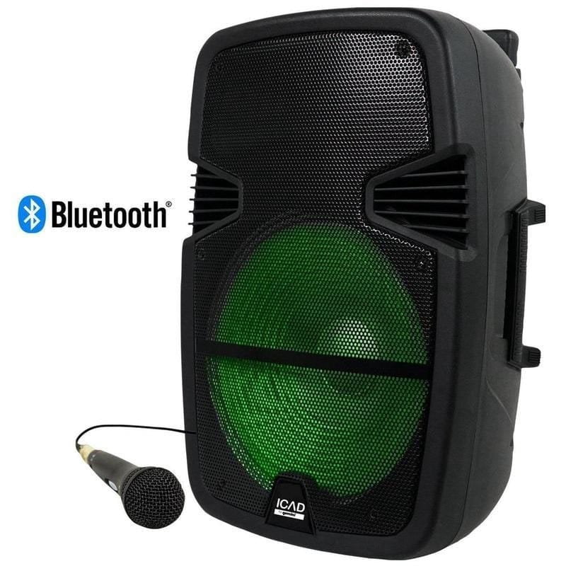 Gemini GSX-L515BTB Pro Audio 15" Inch Portable Wireless Trolley Bluetooth LED Party Speakers