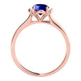 thumbnail image 4 of Mauli Jewels Rings for Women 0.45 Carat Beautiful Flower Shaped Tanzanite Ring 4-prong 10K Rose Gold, 4 of 7