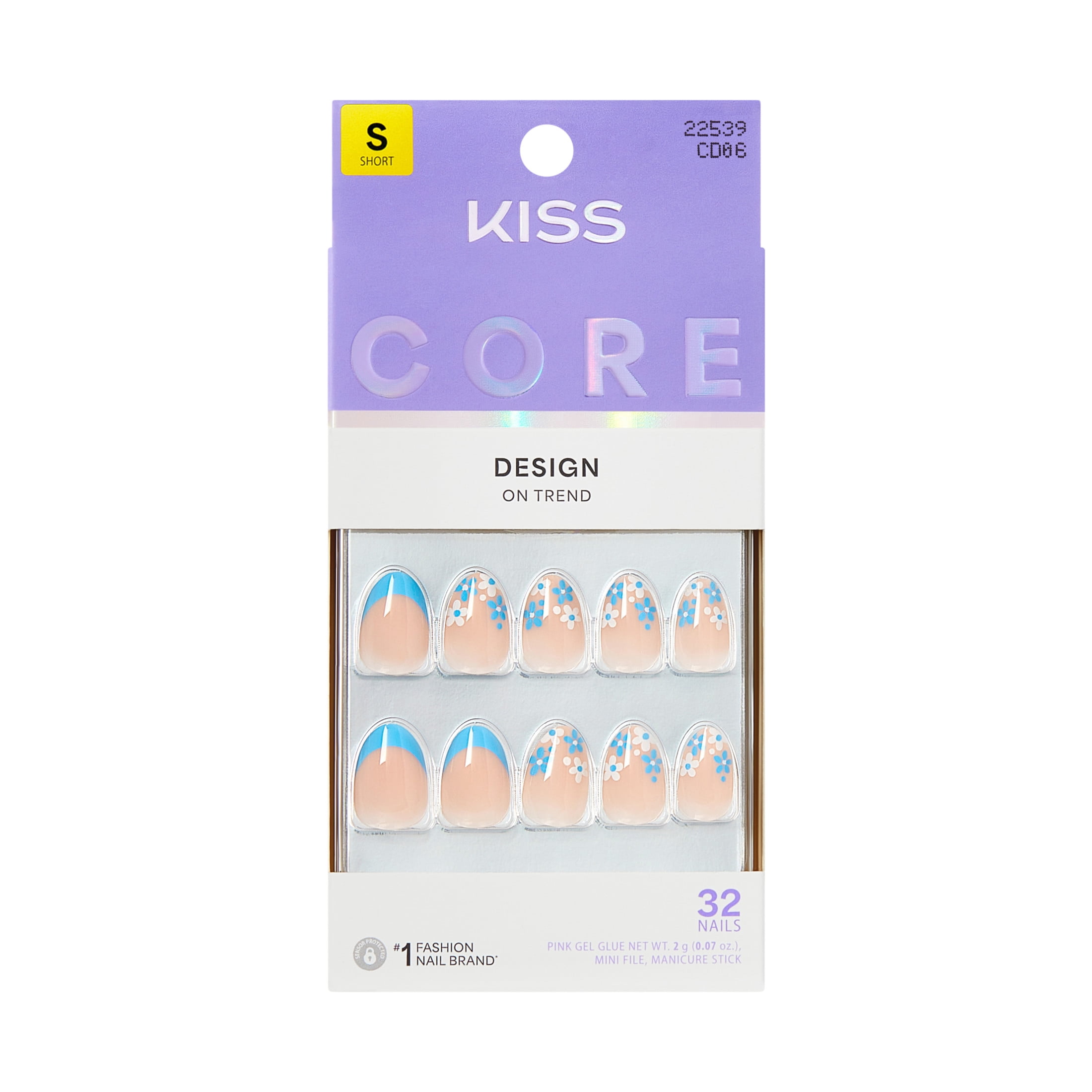 Kiss Core Color Press On Nails Almond, 'Euphonious', Pink, Short