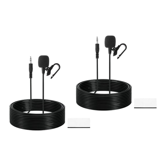 Uxcell Car Stereo Microphone, 3.5mm Straight 3-Pole Car Radio Microphone External Mic Replacement with 9.8ft Cable Plug for Vehicle Head Unit Enabled Audio Stereo GPS DVD Pack of 2