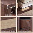 thumbnail image 3 of Leyaoyao Farmhouse Night Stand with Charging Station, Side Table with 2 Rattan Drawers, Adult Wood Bedside Table for Bedroom, Tea Brown, 3 of 9