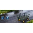 thumbnail image 2 of Steel Garden Wagon – Heavy Duty 900 lb 3-in-1 Utility Trailer – Removable Mesh Sides – 10" All-Terrain Tires – 180° Rotating Handle – Flatbed – Lawn, Backyard & Gardening – Yellow + Black, 2 of 25