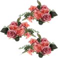 thumbnail image 1 of 3Pcs Candle Rings Wreaths Artificial Rose Flower Candle Ring for Wedding Table Party Home Decor, 1 of 3