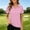 Pink, variant on WQNVRNR Womens Golf Polo Shirts- Moisture Wicking Summer Short Sleeve Stand Collar Slim Fit Casual 1/4 Zip Tops White Size XL