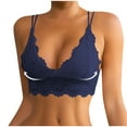 thumbnail image 3 of Oksale Lace Bralettes for Women Push Up Deep Plunge Bras Sexy High Supportive Minimizer Bra Breathable Wireless Bras Blue M, 3 of 8