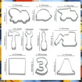 thumbnail image 5 of Construction Cookie Cutter Stainless Steel 10 Pack with Dump Truck Tractor Cement Mixer Hammer Spanner Fondant Dough Biscuit Mold for Boys 3rd Construction Birthday Party Supplies, 5 of 7