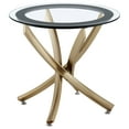 thumbnail image 3 of Brooke Round Glass Top Side End Table Metal Base Brass, 3 of 5