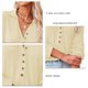 thumbnail image 5 of Camisa de punto con cuello en V para mujer, blusa informal de manga larga con cuello vuelto, Top, color albaricoque XL, 5 of 6
