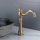 thumbnail image 4 of Antique Brass Bathroom Faucet - Tall 360 Degree Swivel Sink Faucet, Vintage Basin Faucet with Single Lever Handle, Elevated Bathroom Faucet Spout, 4 of 5