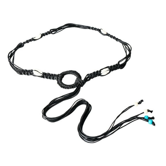 SWSMCLT Women's Bohemian Belt Chic Casual Date Autumn Elegant Knotted Belt For Dress Adjustable Belts Circle Style1 X-Small-Large