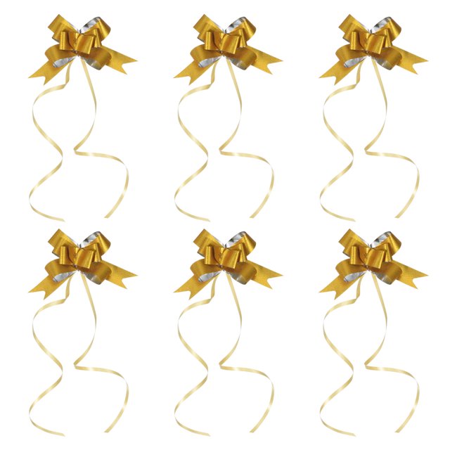 Unique Bargains 2 Inch Pull Bows Present Wrapping String Bows Ribbon Decorative Bow Tie Yellow 40 Pack