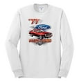 thumbnail image 2 of Wild Bobby, 1977 Ford Motors 77 Mustang Silhouette, Cars and Trucks, Men Long Sleeve Shirt, White, Large, 2 of 4