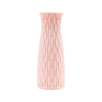 Nmdmisc Ceramic Look Plastic Vase - Unbreakable Vase for Flowers (Weaving Sensation) Pink Vases Home Decor Party Centerpiece 8.2"