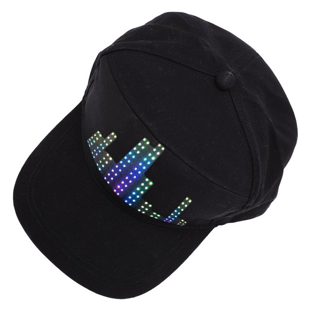 LED Hat, APP Programmable 12x32 Point Color Matrices Cotton LED Display Baseball Cap User Friendly for Festivals