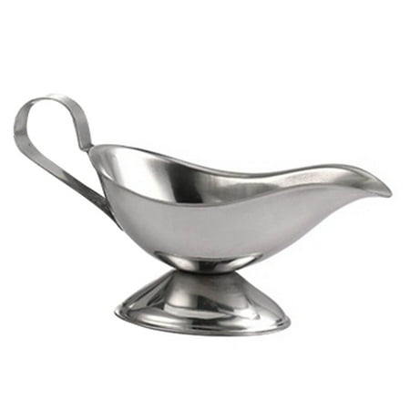 

Hi.FANCY Stainless Steel Gravy Boat Roasting Sauce Vinegar Boat Juice Bucket Dish Pepper Serving Container Pouring Tool Gravy Boat