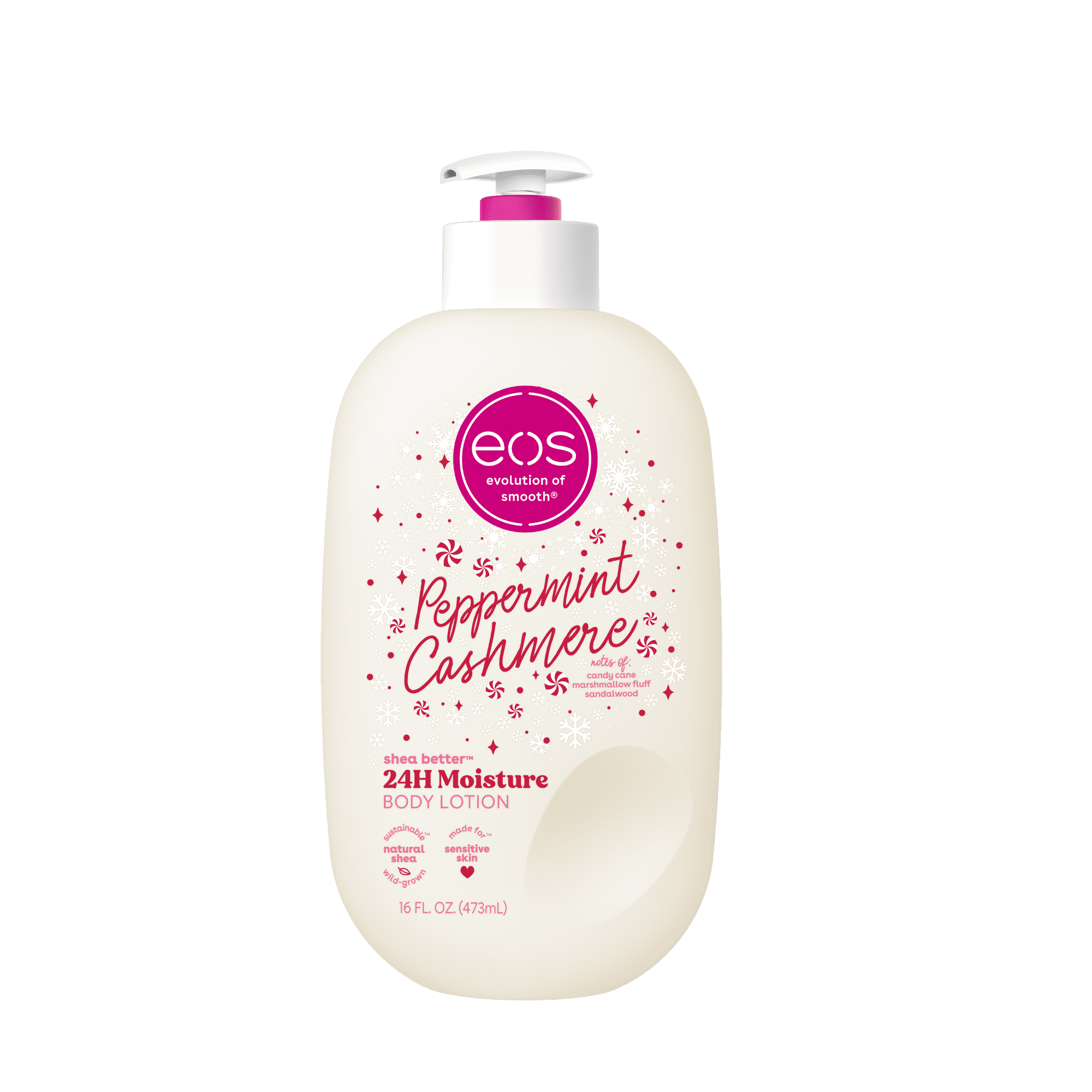 eos Shea Better 24H Moisture Body Lotion, Cocoa Cashmere + Peppermint Cashmere + Caramel Cashmere, 16oz